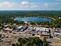 Aerial image of Lake DeFuniak in DeFuniak Springs, Florida.