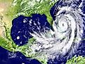 Disastrous hurricane on Florida coastline. Image credit Harvepino via shutterstock