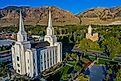 Aerial view of Brigham City, Utah.
