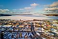 Aerial view of Munising, Michigan. Editorial credit: SNEHIT PHOTO / Shutterstock.com