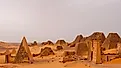 Pyramids of Meroe in the Sahara desert 