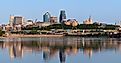 Kansas City skyline panorama. Panoramic image of the Kansas City downtown district
