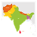 Map of the Indian subcontinent.