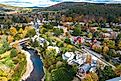 Aerial view of Woodstock, Vermont.