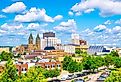 Akron, Ohio downtown city skyline.