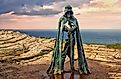 A statue of King Arthur in Cornwall, England. Editorial credit: Gary Perkin / Shutterstock.com