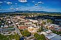 Aerial view of downtown Hendersonville, North Carolina.