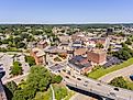 Aerial view of downtown Woonsocket, Rhode Island.