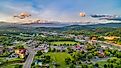 Aerial view of Pigeon Forge, Tennessee.