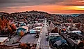 Blowing Rock, North Carolina, aerial view of sunset down Main Ave. Editorial credit: Jeffery Scott Yount / Shutterstock.com