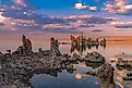 Mono Lake tufa formations under a cloudy sky