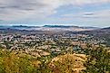 Stepanakert, seen from the surrounding mountains in Nagorno-Karabakh.