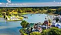 A scenic view of Chesapeake City, Maryland.