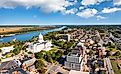 Aerial view of Jefferson City, Missouri. 