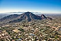 An aerial view over the residential streets of Paradise Valley, Arizona. Image via Shutterstock.