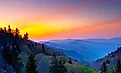 Sunrise at Oconoluftee Valley Overlook, Great Smoky Mountains National Park, North Carolina