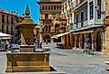 Main square in Olite, Spain. Image credit trabantos via Shutterstock