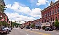 Franklin, Pennsylvania, USA 7/14/20 Buildings upon Liberty Street on a sunny summer day. Franklin is the county seat of Venango county in northwest Pennsylvania