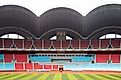 he Rungrado 1st of May Stadium at Rungra Island in Pyongyang. Editorial credit: BGStock72 / Shutterstock.com
