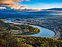 Aerial View of Downtown Chattanooga Tennessee and Tennessee River. Image credit Kevin Ruck via shutterstock