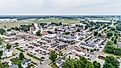 Aerial view of Shipshewana, Indiana.