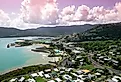 Overlooking Airlie Beach in the Whitsunday Region of Queensland, Australia.