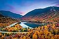 Beautiful fall colors in Franconia Notch State Park, New Hampshire.
