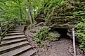 Entrance to Window cave, Maquoketa Caves State Park, Maquoketa Iowa