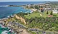 Aerial view of the lighthouse in Yamba, NSW, Australia.