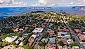  Aerial view of Katoomba and The Blue Mountains in Australia.