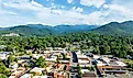 Aerial view of Black Mountain, NC. Editorial credit: Red Lemon / Shutterstock.com