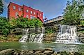 The waterfall in Chagrin Falls. Ohio.