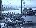 French and British troops on board ships berthing at Dover, 31 May 1940.