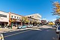The main street Sherman Avenue near 4th street in the historic lakeside downtown of Coeur d'Alene, Idaho