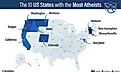 infographic of 10 US States With the Most Atheists