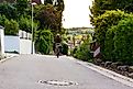 A cyclist in Harpers Ferry, West Virginia.