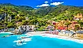 Scenic view of Monterosso al Mare, the famous village in Cinque Terre, Italy.