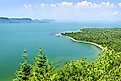Lake Superior northern shore from above in Ontario, Canada