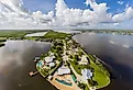 Aerial drone photo of Matlacha, Florida.