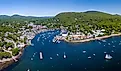 Aerial view of Camden, Maine.