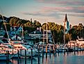 Mackinac Island with Saint Anne's church and Victorian houses. Image credit Michael Deemer via Shutterstock