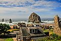 Overlooking Cannon Beach, Oregon Coast.