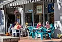 Outdoor diners at the historic public square in Dahlonega, Georgia. Image credit Jen Wolf via Shutterstock