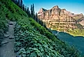 Scenic Highline Trail with views of Glacier Valley by the Going-to-the-Sun Road in Glacier National Park, Montana.