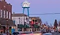 Downtown Lindstrom, Minnesota, and the Iconic Teapot Water Tower.