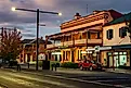 Historical Great Central Hotel building at sunset in Glen Innes, New South Wales. Editorial credit: Alex Cimbal / Shutterstock.com