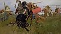 Depiction of Scythians in battle. By Viktor Vasnetsov, Public Domain, Wikimedia Commons.