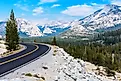 Tioga Road near Olmsted Point, looking across the high granite landscape of Yosemite’s Sierra Nevada.
