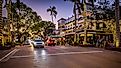 View of 5th Avenue at dusk in Naples, Florida. Editorial credit: Mihai_Andritoiu / Shutterstock.com