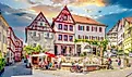 Old City, Bad Wimpfen, Baden Wrttemberg, Germany.